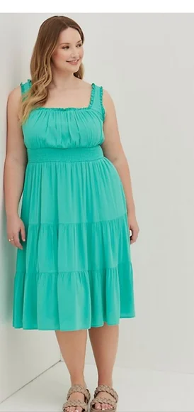 knee length dresses for ladies JUDY CRINKLE GAUZE TIERED DRESS-PINK – Lucca Couture main image 0